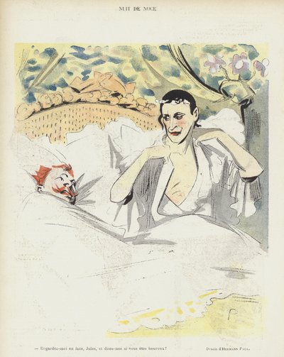 Noc poślubna. Ilustracja do Le Rire autorstwa Rene George Hermann Paul