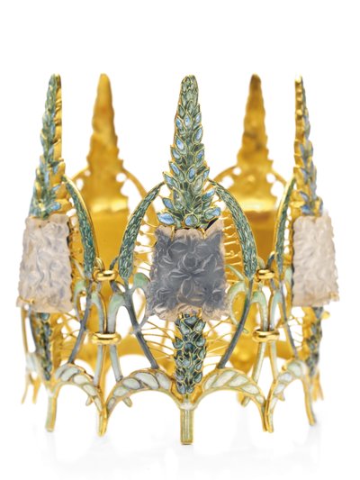 Secesyjna bransoletka „Speedwell”, ok. 1900 (szkło, emalia i złoto) autorstwa Rene Jules Lalique