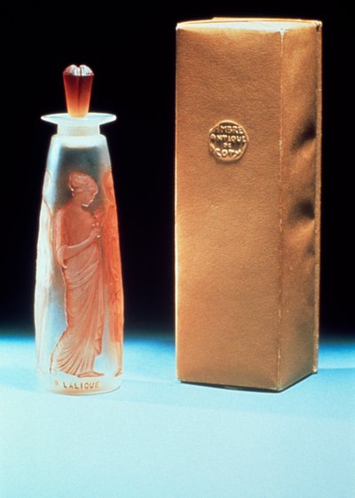 Szklany flakon do perfum Ambre Antique marki Coty autorstwa Rene Jules Lalique