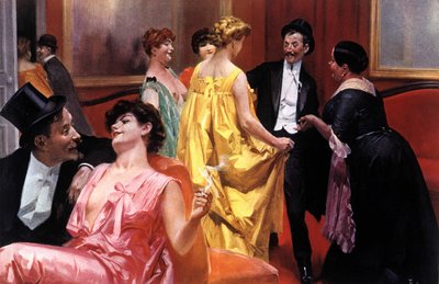 Prezentacja. Dom paryski z początku XX wieku. Ilustracja Rene Lelonga (1871-1933) autorstwa Rene Lelong