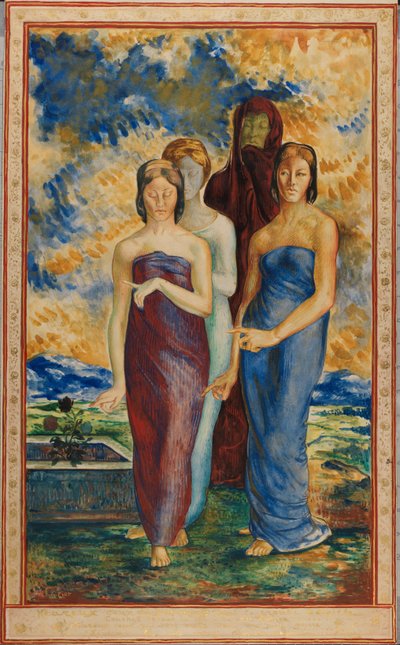 Figury alegoryczne (akwarela) autorstwa Rene Piot
