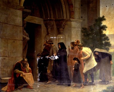 Raymond VI (1156-1222), hrabia Tuluzy, „Ekskomunikowany”” w 1208 przez papieża Innocentego III (1160-1216). René Ravaut autorstwa Rene Ravaut