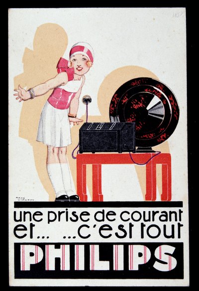 Reklama radia Philips, v.1930 autorstwa Rene Vincent
