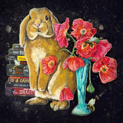 Książki z serii „Kapryśny Królik i maki” autorstwa Renee Machan Cottagecore Artist
