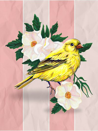 Żółte dzikie róże autorstwa Renee Machan Cottagecore Artist