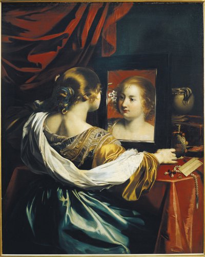 Próżność lub Młoda kobieta w swojej toalecie, ok. 1626 autorstwa Renieri