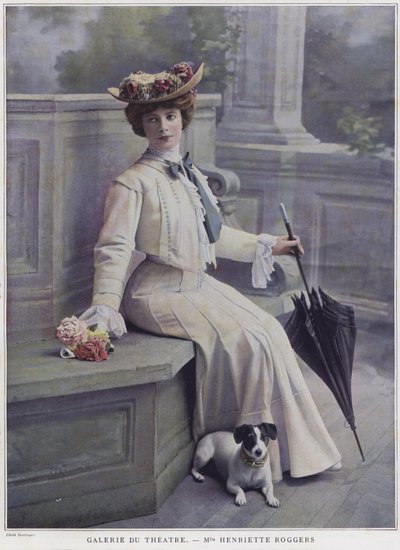 Henriette Roggers, francuska aktorka (kolorowe zdjęcie) autorstwa Reutlinger Studio