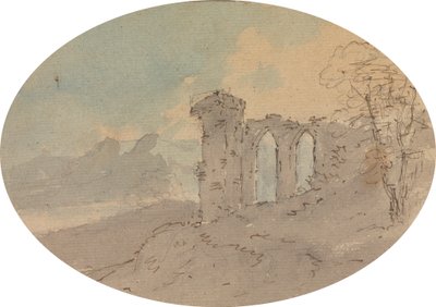 Widok na ruiny zamku autorstwa Rev. William Gilpin