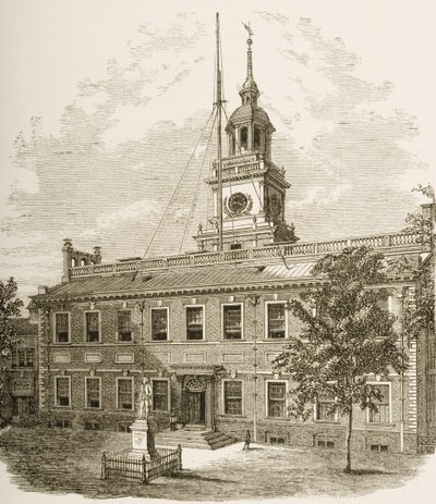 County Court House lub Independence Hall, Philadelphia Pennsylvania, c.1880 autorstwa Reverend Samuel Manning