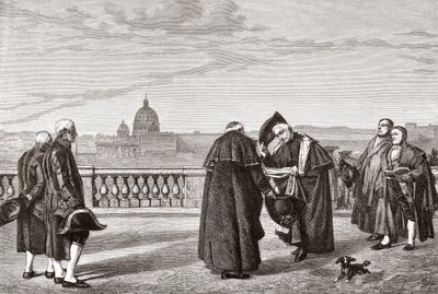 Na wzgórzu Pincian, Rzym, Włochy, z kościołem św. Piotra w tle pod koniec XIX wieku. Z włoskich obrazów ks. Samuela Manninga, opublikowanych około 1890 roku. autorstwa Reverend Samuel Manning