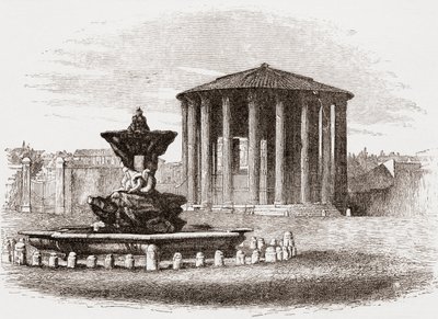 Świątynia Westy, Forum Romanum, Rzym, Włochy pod koniec XIX wieku. Z włoskich obrazów ks. Samuela Manninga, opublikowanych ok. 1890 r. autorstwa Reverend Samuel Manning