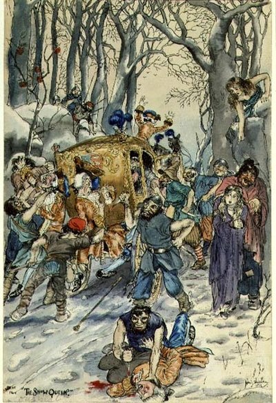 Scena z „Królowej Śniegu” autorstwa Rex Whistler