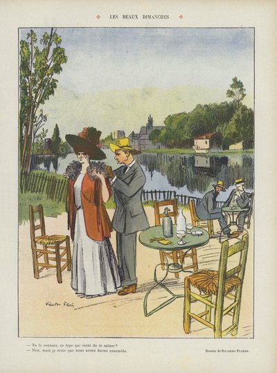 Ilustracja dla Le Rire (kolorowa litografia) autorstwa Ricardo Flores