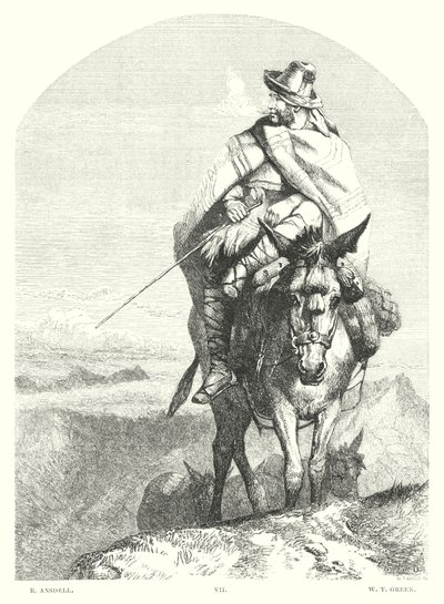 Childe Harold Lorda Byrona, Canto I, Stanza 48 (grawerowanie) autorstwa Richard (after) Ansdell