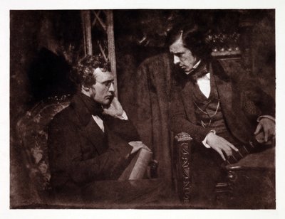 Rozmowa dwóch mężczyzn: dr Samuel Brown (1817-1856) i wielebny George Gilfillan (1813-1878), fotografia z ok. 1840 r. autorstwa John Pardon