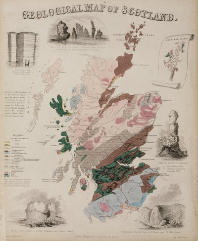 Mapa geologiczna Szkocji, ok. 1850 r. autorstwa John Pardon