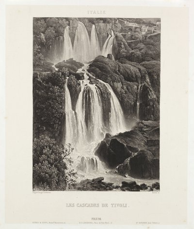 Kaskady Tivoli”, c1841 autorstwa John Pardon