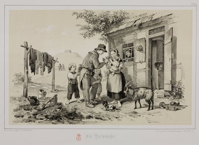 Powrót górnika do domu, Niemcy, ok. 1851 autorstwa John Pardon