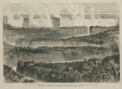 Wodospady Wiktorii, Afryka, ok. 1855 autorstwa John Pardon