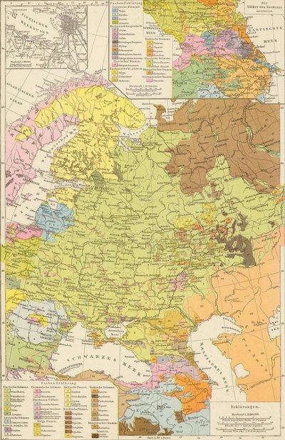Andree, Richard. Volkerkarte von Russland. 1881 A autorstwa Richard Andree