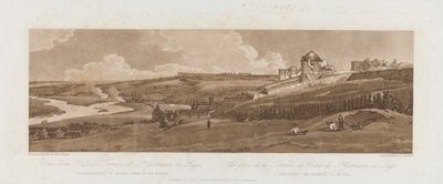 Widok z Tarasu Pałacowego w St. Germain en Laye; Akwedukt Marli widziany w oddali 1803; Tablica 16 z Widoków w Paryżu, śledzenie objętości płyty Emanuela, B1981.25.2625 autorstwa Richard Banks Harraden