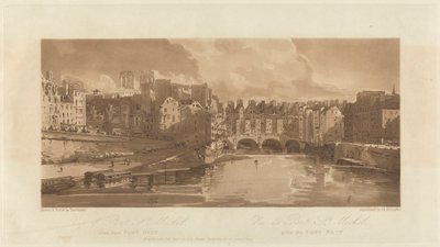 Widok na Pont St. Michael, zaczerpnięty z Pont Neuf, 1803 autorstwa Richard Banks Harraden