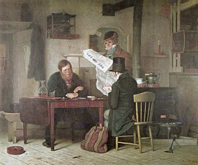 Czekam na scenę (kolor lito) autorstwa Richard Caton (after) Woodville