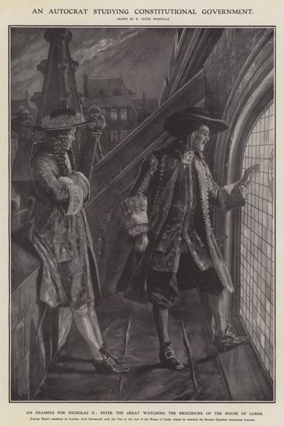 Autokrata studiujący rząd konstytucyjny (lito) autorstwa Richard Caton II (after) Woodville