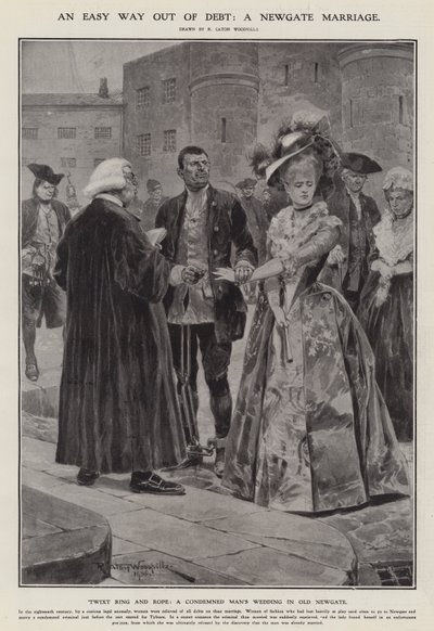 Łatwe wyjście z długów: małżeństwo w Newgate (lito) autorstwa Richard Caton II (after) Woodville