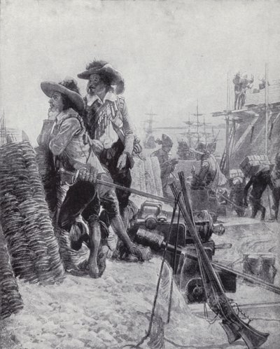 Założenie fortu St George, Madras, przez Francis Day of the East India Company autorstwa Richard Caton II (after) Woodville
