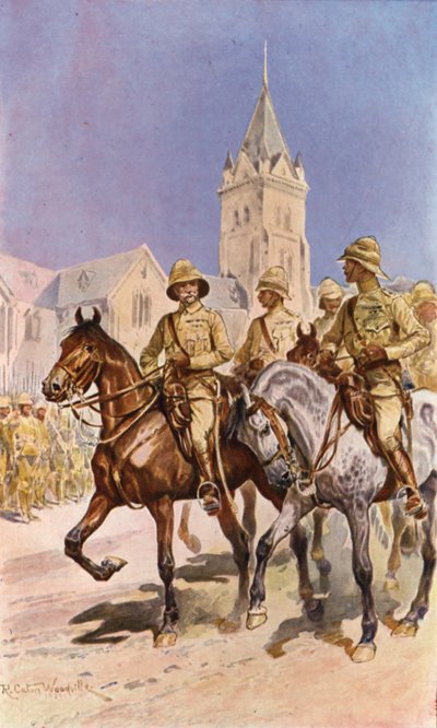 Roberts wjeżdżający do Pretorii (kolorowa litografia) autorstwa Richard Caton II (after) Woodville