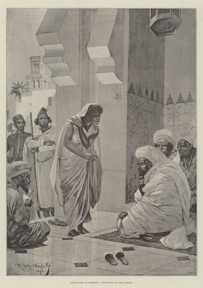 Niewolnicze życie w Maroku, apelowanie do sędziów (rycina) autorstwa Richard Caton II (after) Woodville