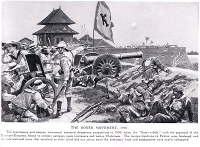 The Boxer Movement, ilustracja z „Hutchinsons History of the Nations”, c.1910 autorstwa Richard Caton Woodville