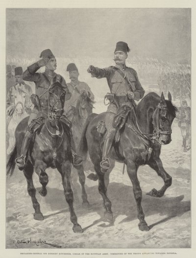 Generał brygady Sir Herbert Kitchener, Sirdar z armii egipskiej, dowódca wojsk nacierających w kierunku Dongoli autorstwa Richard Caton Woodville junior