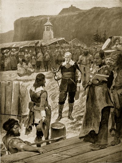 Pierwsze kroki Wielkiej Brytanii w Quebecu, ilustracja z "Hutchinson