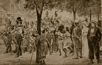 Siły brytyjskie maszerujące do Kapsztadu, 1814, ilustracja z „Hutchinson