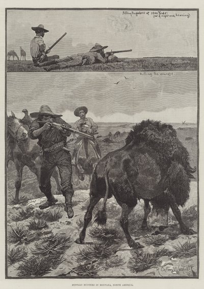 Łowcy bizonów w Montana, Ameryka Północna autorstwa Richard Caton Woodville junior