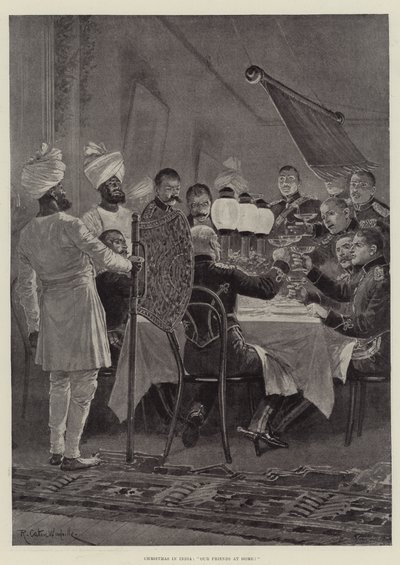 Boże Narodzenie w Indiach, nasi przyjaciele w domu! autorstwa Richard Caton Woodville junior