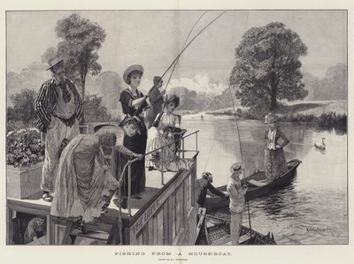 Wędkowanie z domu-łodzi autorstwa Richard Caton Woodville junior