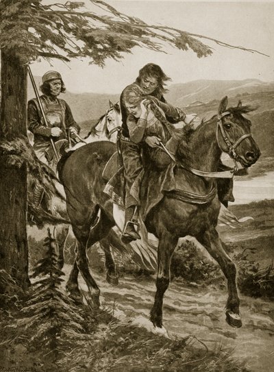 Król Dermot nosi Devorgil, ilustracja z „Hutchinson