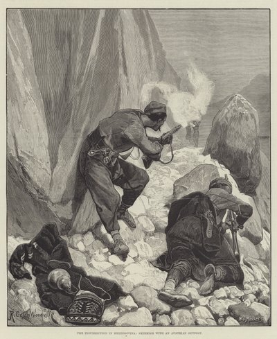 Powstanie w Hercegowinie, potyczka z austriackim posterunkiem autorstwa Richard Caton Woodville junior