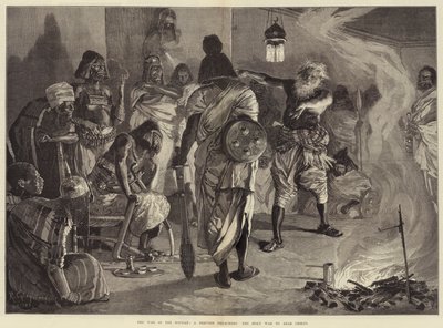 Wojna w Sudanie, derwisz głoszący świętą wojnę arabskim wodzom autorstwa Richard Caton Woodville junior