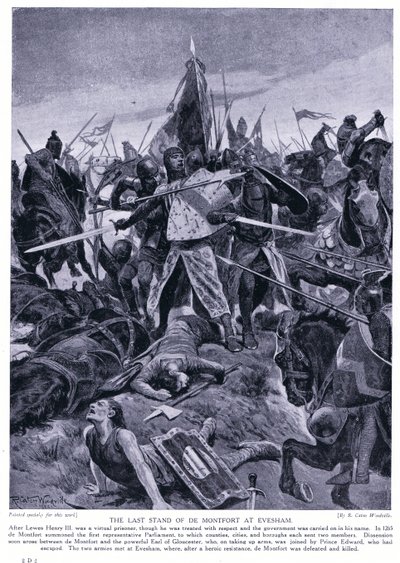 Ostatnie stanowisko de Montforda w Evesham AD1265, lata 20. autorstwa Richard Caton Woodville junior