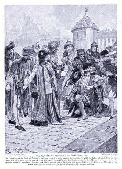 Morderstwo księcia Burgundii AD1419, 1920 autorstwa Richard Caton Woodville junior