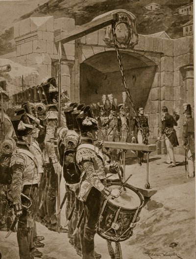 Poddanie wyspy Mauritius Brytyjczykom w 1810 r., ilustracja z „Hutchinson