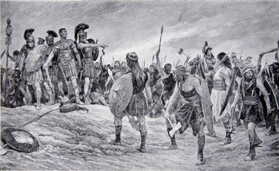 Wespazjan uratowany przez syna Tytusa, ilustracja z „Hutchinson