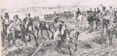 Waterloo 18 czerwca 1815: Stara Gwardia, ilustracja z brytyjskich bitew na lądzie i morzu, 1915 autorstwa Richard Caton Woodville junior