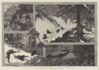 Polowanie na dziki w północnej Albanii autorstwa Richard Caton Woodville junior