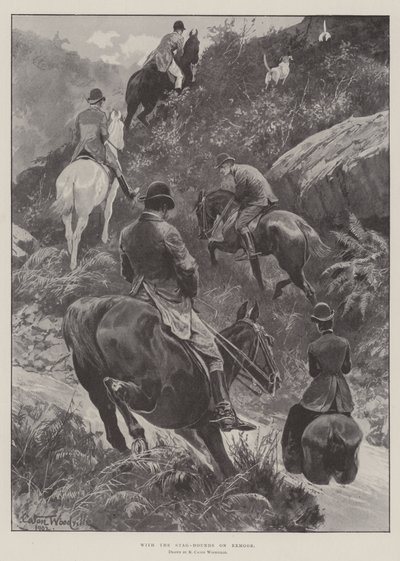 Z jeleniami na Exmoor autorstwa Richard Caton Woodville junior