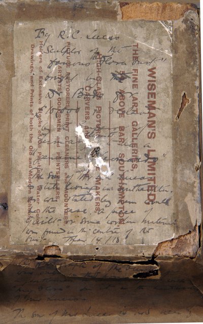Rewers z popiersiem dziewczyny, ok. 1850 (pióro i atrament oraz druk na papierze) (patrz 876003) autorstwa Richard Cockle Lucas